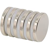 Magnetpro Imán de disco de neodimio 6 kg de fuerza 25 mm de diámetro x 3-5 mm de espesor (paquete de 6)